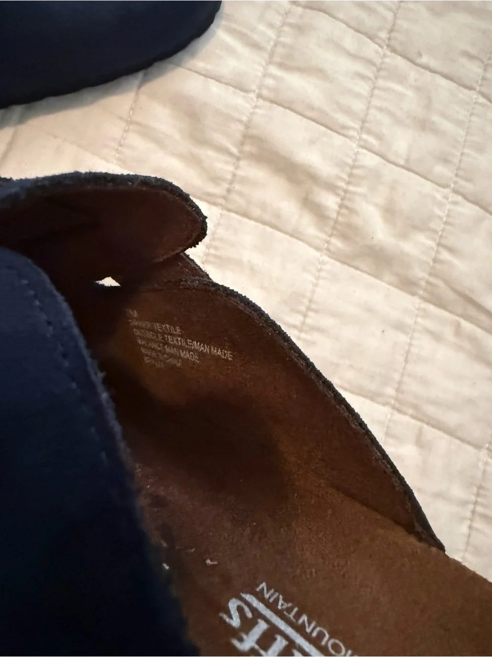 Cliffs by WHITE MOUNTAIN women’s Navy Suede Slip-On Clog with Buckle